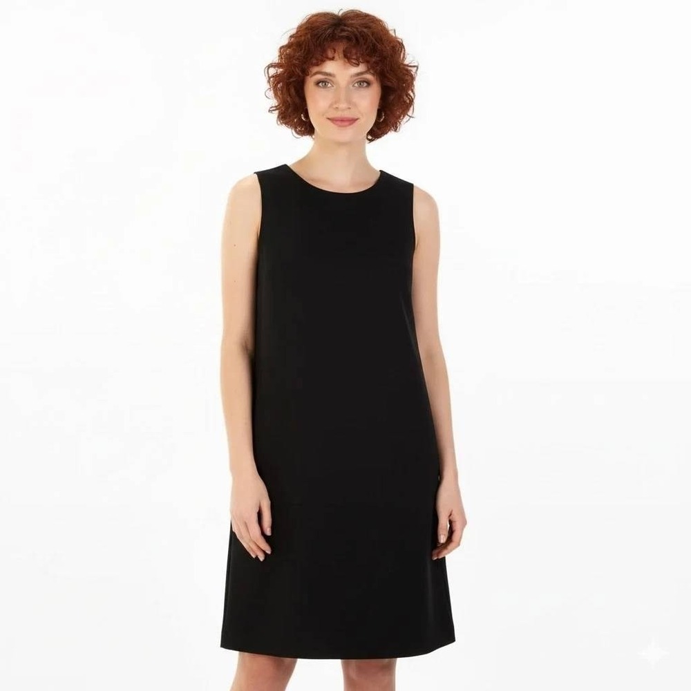 NWT Ming Wang Black Sleeveless‎ Knit Midi Dress XS Relaxed Travel Minimalist